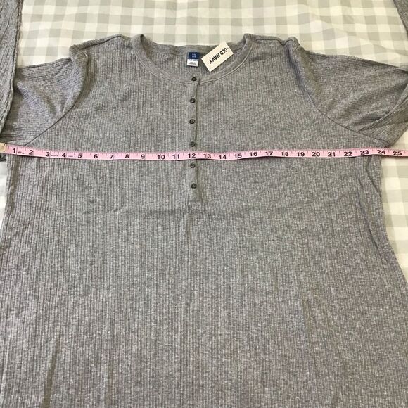 2/40$ NWT Old Navy grey shirt jersey long sleeves tee size XXL Henley button - Picture 10 of 14